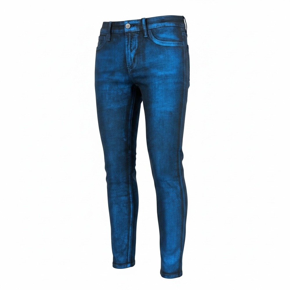 Judith March KanCan Metallic‎ Blue Coated Shimmer Shiny Jeans Stretch 11 29